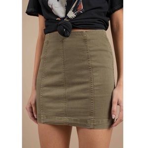 Free people green denim mini skirt